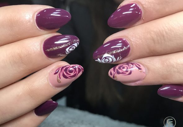 Nail Art Burgundy