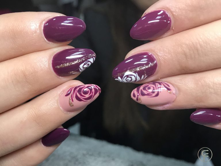 Nail Art Burgundy